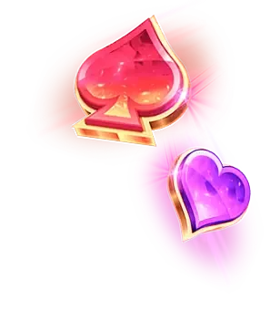 Símbolos decorativos rojos y morados de la interfaz de Winpot